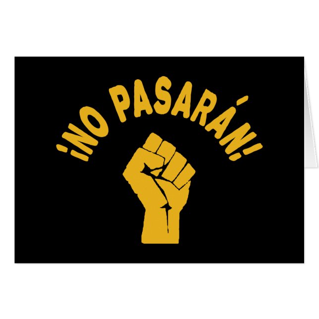 Cartão No Pasaran - Eles Não Passarão (Frente Horizontal)