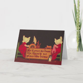 Cartão No Place Like Home Sunbonnet Babies Greeting Card