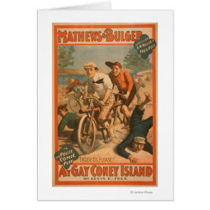 Cartão "No poster #1 da comédia musical de Coney Island
