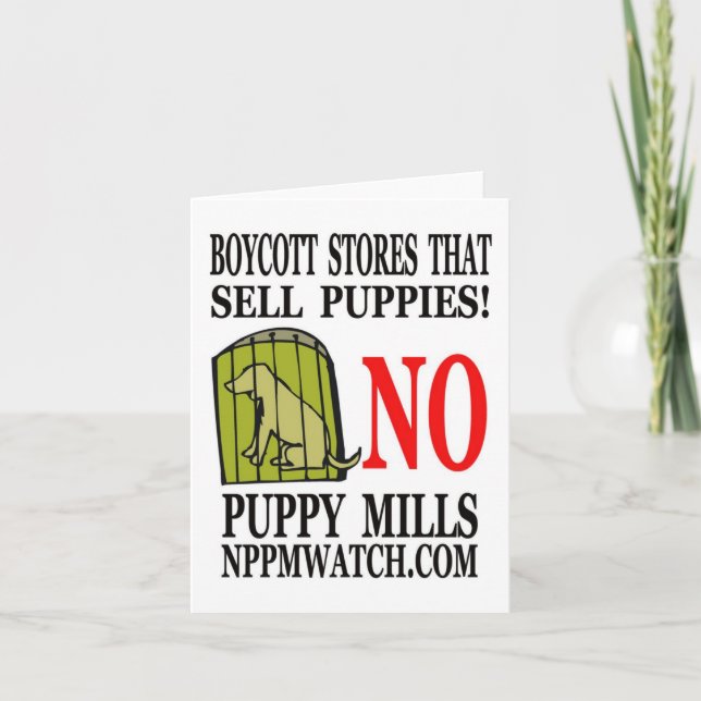 Cartão No Puppy Mills Note Cards (Frente)