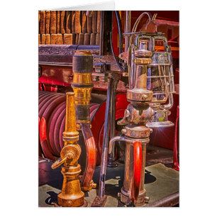 Cartão No Velho Caminhão de Fogo