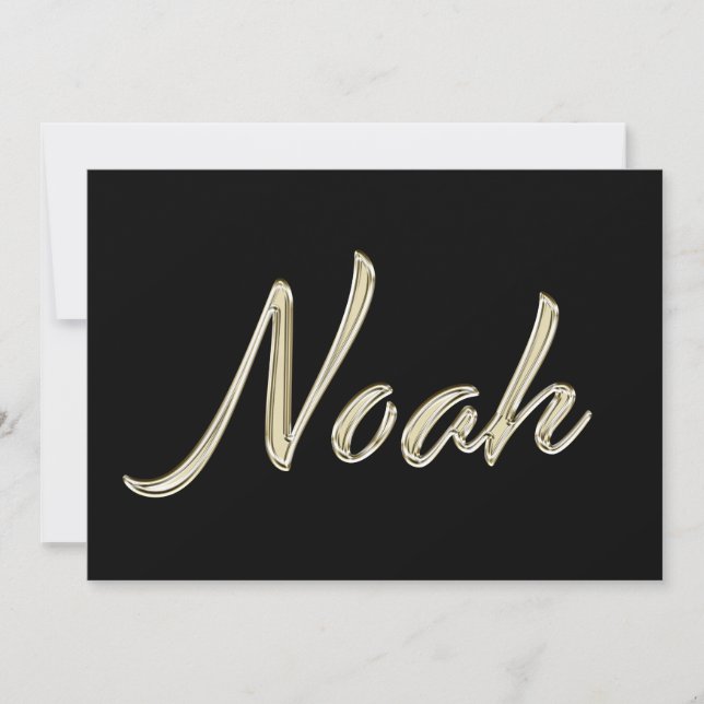 Cartão Noah Name white gold Handwriting Karte (Frente)