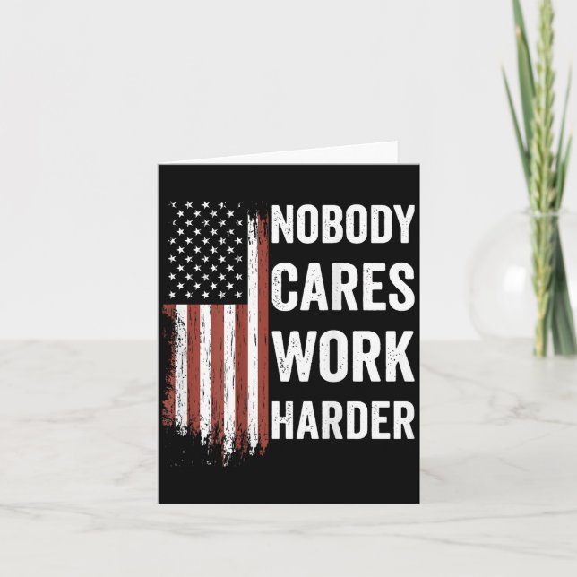 Cartão Nobody Cares Work Harder Motivational Workout Gym  (Frente)