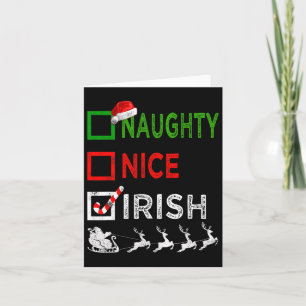 Cartão Noite Bela de Natal Irlandesa Pijama Engraçado Pap