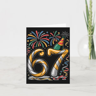 Cartão Noite de Ano Novo Número 67 ou 67º Aniversário Mem