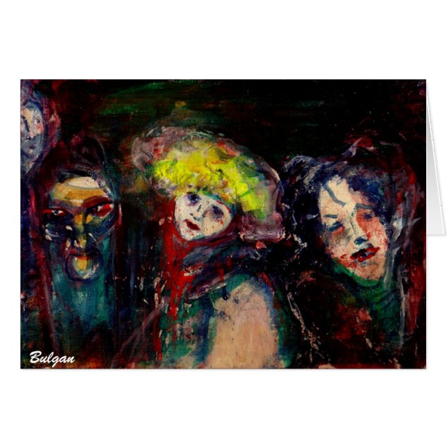 Cartão NOITE DE CARNIVAL EM Máscaras de Mascarada venezia (Frente Horizontal)