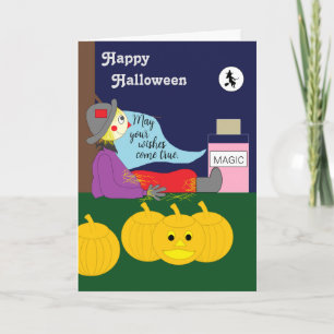 Cartão Noite de Halloween de Mágica: Vazio
