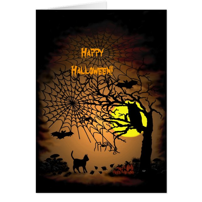 Cartão Noite de Halloween, Feliz Halloween! (Frente)