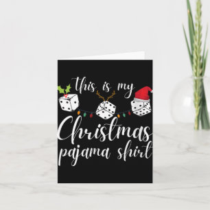 Cartão Noite de Jogo de Dados de Natal de Pijama Bunco Fe