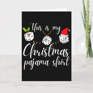 Cartão Noite de Jogo de Dados de Pijama de Natal Bunco
