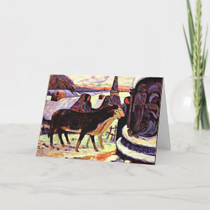 Cartão Noite de Natal, pintura de arte fina por Gauguin