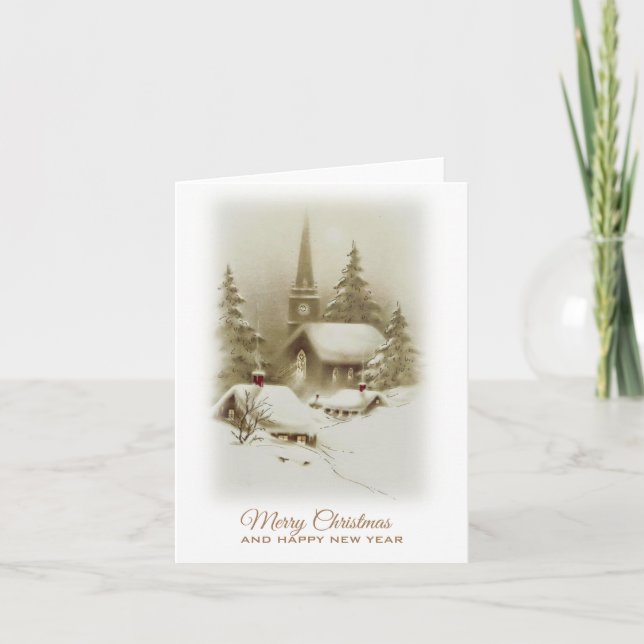 Cartão Noite de Natal Vintage (Frente)