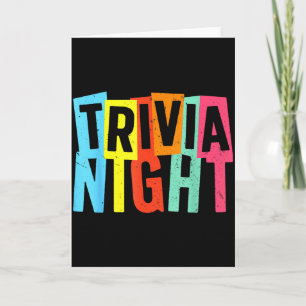 Cartão Noite de Trivia Arte Para Homens Mulheres Apresent