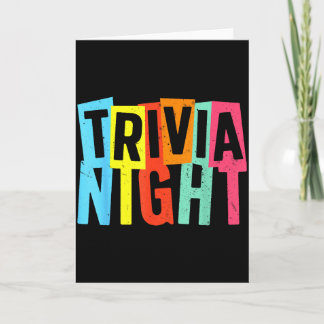 Cartão Noite de Trivia Arte Para Homens Mulheres Apresent