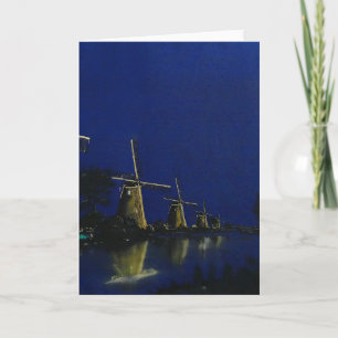 Cartão Noite em Kinderdijk