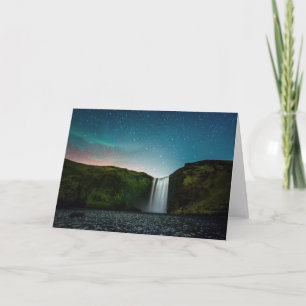 Cartão Noite em Skógafoss