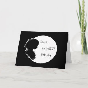 Cartão Noite Engraçado, porque o Momismo Verso é para a M