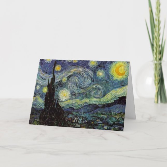 Cartão Noite Estrelada de van Gogh (Frente)