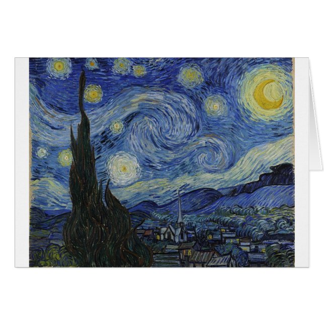 Cartão Noite Estrelada de Van Gogh (Frente Horizontal)