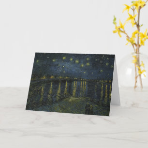 Cartão Noite Estrelada sobre o Ródano, pintura a óleo Van
