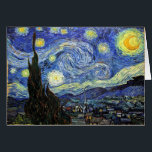 Cartão Noite estrelado por Vincent van Gogh 1889<br><div class="desc">Ao melhor de meu conhecimento estas imagens estão no dominio público e acreditado para estar livres usar-se sem limitação nos E.U.
Contacte-me por favor se você descobre que qualqueras um imagens não estão no dominio público.</div>
