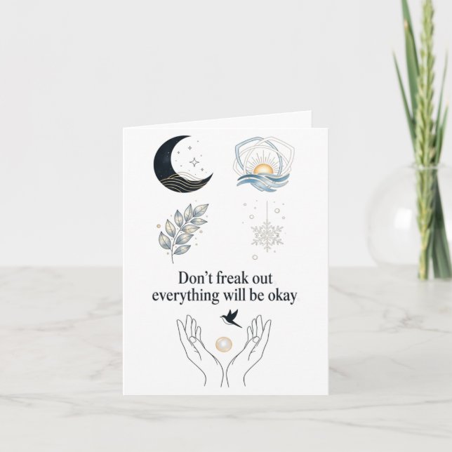 Cartão Noite Pacífica Luar Uplift_ Arte Suave Inscrita (Frente)