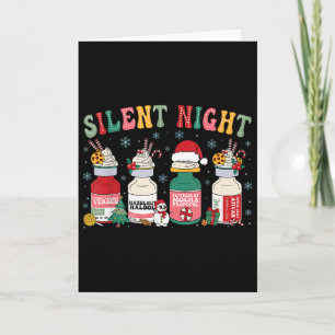 Cartão Noite Silenciosa Retro Enfermeira De Uti Natal