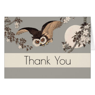 Cartão Noite Voadora de Coruja Noite de Lua