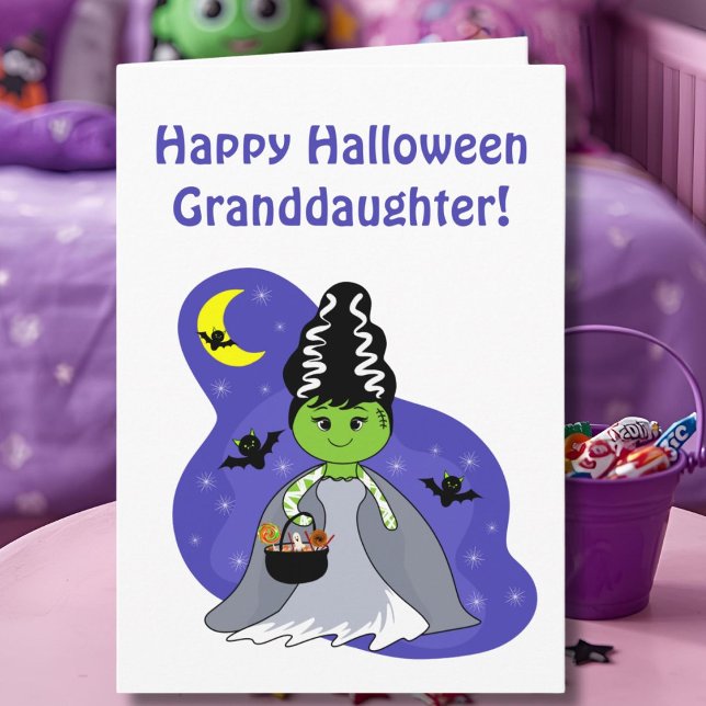 Cartão Noiva de Frankenstein Halloween (Criador carregado)