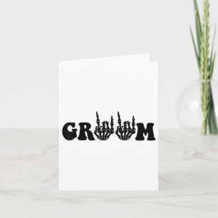 Cartão Noiva de Groom Skeleton Gothic Halloween Bach