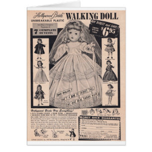 Cartão noiva de passeio de Hollywood da boneca dos anos