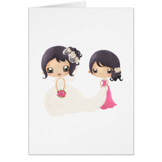 Cartão Noiva e madrinha de casamento