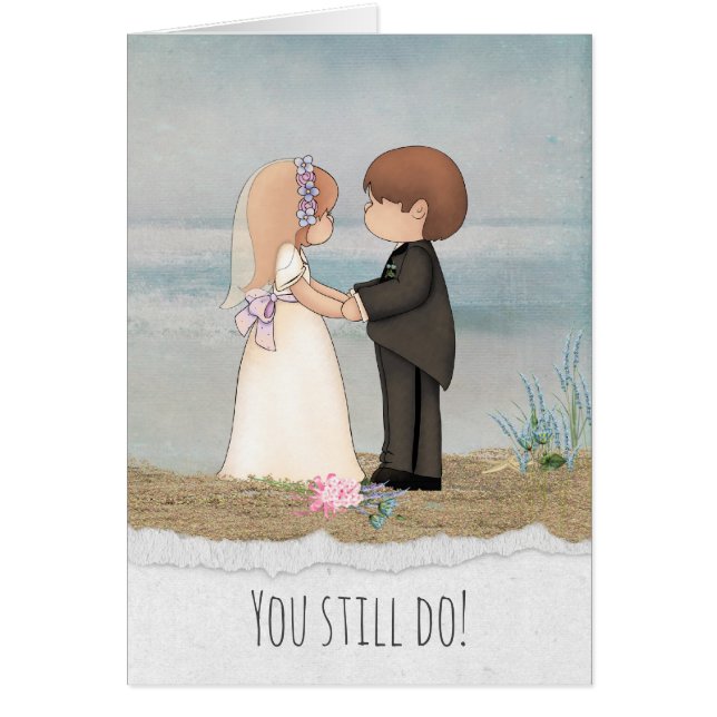 Cartão noiva e noiva no aniversário da praia (Frente)