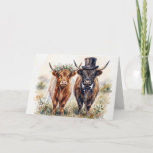 Cartão Noiva e Noivo Bois Highland de Casamento