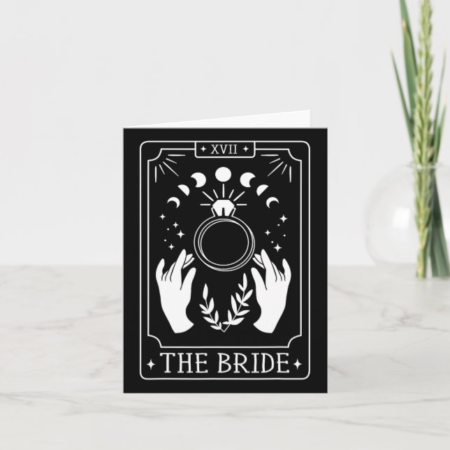 Cartão Noiva Gótica Bridesmaid Tarot Bridal Party Bachelo (Frente)