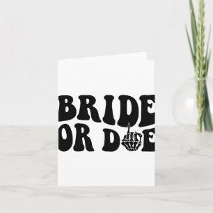 Cartão Noiva Ou Morra, Groovy Halloween Bachelorette Matc