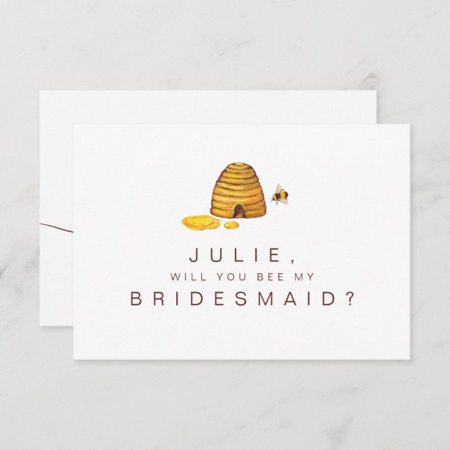 Cartão Noiva para Bee Bridesmaid (Frente/Verso)