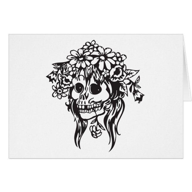 Cartão Noiva Skull (Frente Horizontal)