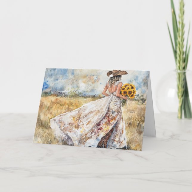 Cartão Noiva Sorrente Celebrando Amor e Alegria (Frente)