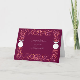 Cartão Noivado alegre Congrats de Wiccan do deus Horned