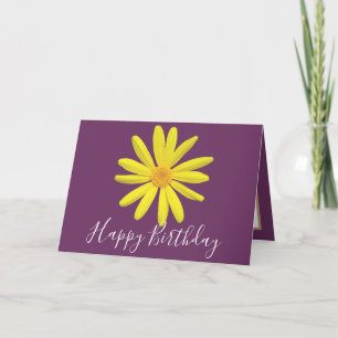 Cartão Noivado bonito Floral Moderno da Daisy Flower Purp