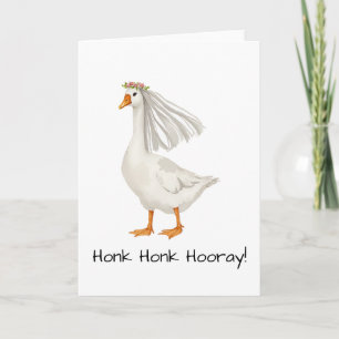 Cartão Noivado de Aquarela de Ganso Bridal