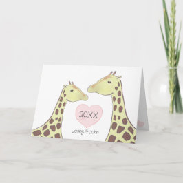 Cartão Noivado de Casal Giraffe