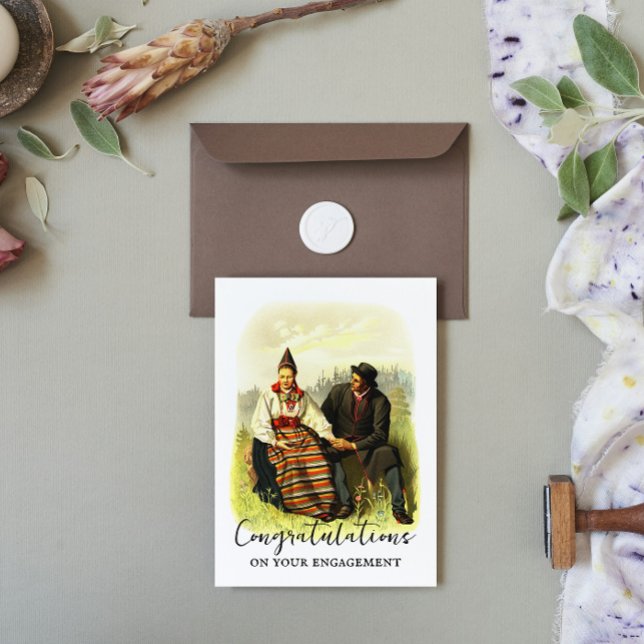 Cartão Noivado Tradicional Sueco da Dalecarlia (Criador carregado)