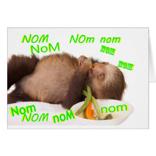 Cartão nom nom preguiça