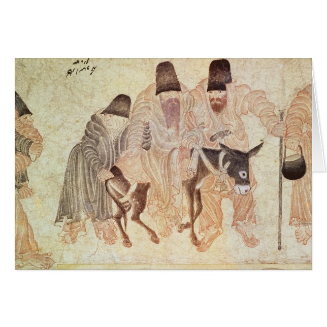 Cartão Nómadas do Mongolian com um asno, século XV (Frente Horizontal)