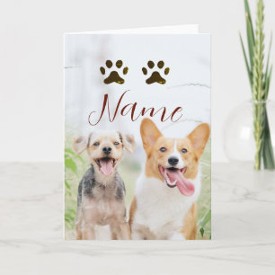 Cartão nome animal de estimação cachorro gato pata simple