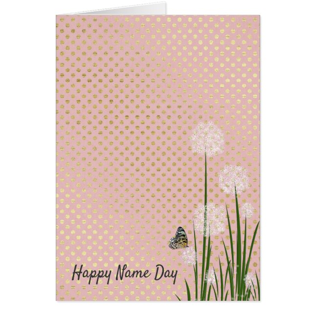 Cartão Nome Borboleta-dia em flor-de-sopro (Frente)