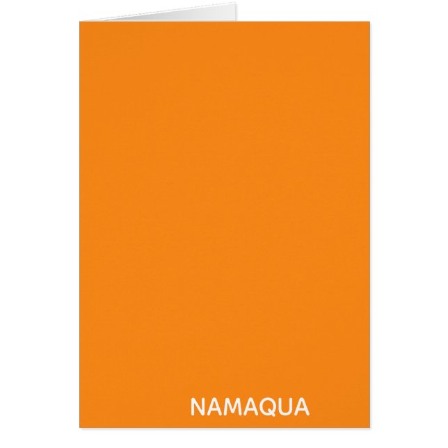 Cartão Nome da cor laranja Namaqua (Frente)