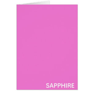 Cartão Nome da cor rosa de apphire
